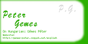 peter gemes business card